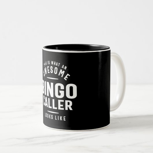 Funny Awesome Bingo Caller Job Occupation Zweifarbige Tasse (VorderseiteRechts)