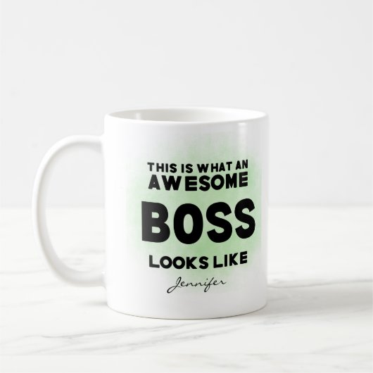 Funny Awesome Boss Looks Like Personalized Kaffeetasse (Links)