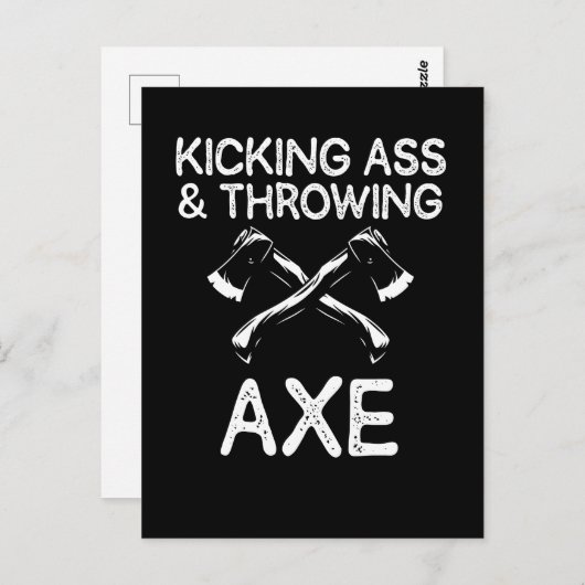 Funny Ax Throwing Joke Woodworker Lumberjack Postkarte (Vorne/Hinten)