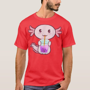 Funny Axolotl Bobalotl Boba Tea Blase Milch Kawaii T-Shirt