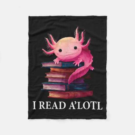 Funny Axolotl Book Lover Librarian Reading Library Fleecedecke (Vorderseite)