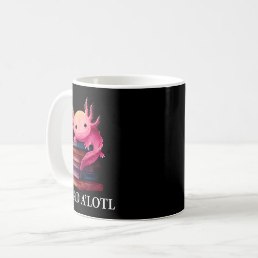 Funny Axolotl Book Lover Librarian Reading Library Kaffeetasse (Vorderseite Links)