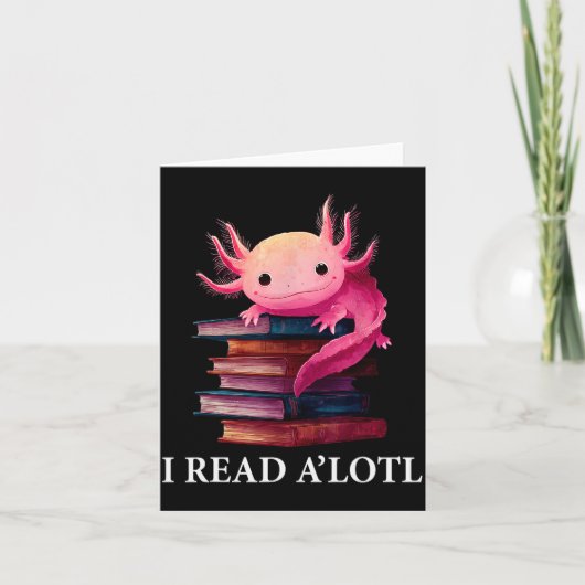 Funny Axolotl Book Lover Librarian Reading Library Karte (Vorderseite)
