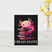 Funny Axolotl Book Lover Librarian Reading Library Karte (Gelbe Blume)