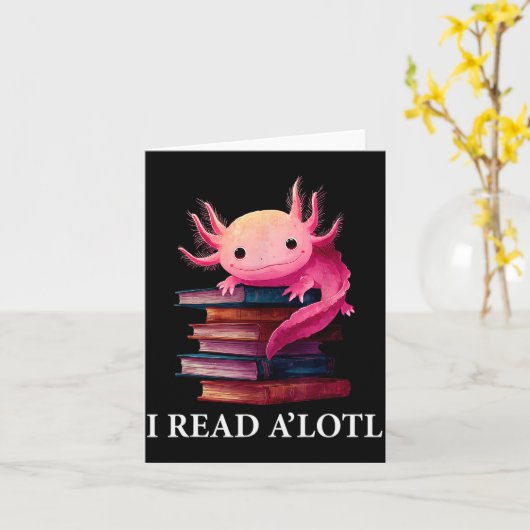 Funny Axolotl Book Lover Librarian Reading Library Karte (Gelbe Blume)