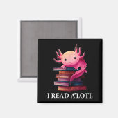 Funny Axolotl Book Lover Librarian Reading Library Magnet (Vorderseite/Rückseite)
