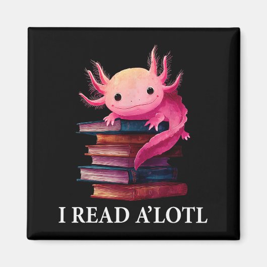 Funny Axolotl Book Lover Librarian Reading Library Magnet (Vorne)