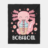 Funny Axolotl Bubble Tee Fleecedecke (Vorderseite)
