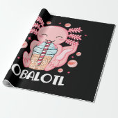 Funny Axolotl Bubble Tee Geschenkpapier (Ungerollt)