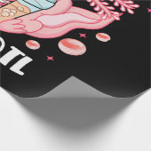 Funny Axolotl Bubble Tee Geschenkpapier (Ecke)