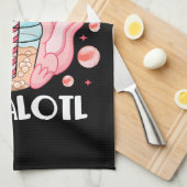 Funny Axolotl Bubble Tee Geschirrtuch (Viertel Falte)