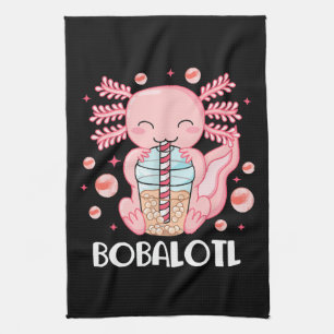 Funny Axolotl Bubble Tee Geschirrtuch