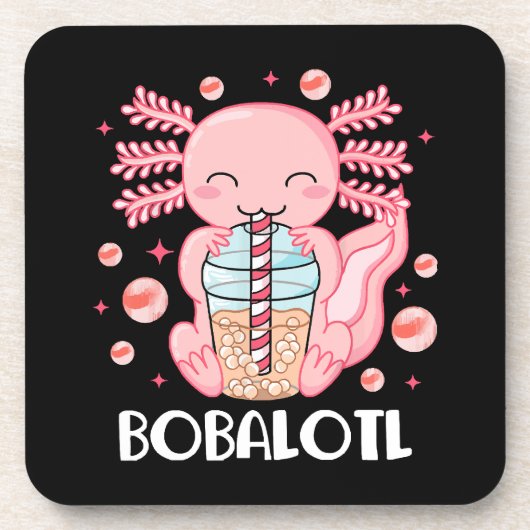 Funny Axolotl Bubble Tee Getränkeuntersetzer (Vorderseite)