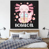 Funny Axolotl Bubble Tee Leinwanddruck (Insitu (Schlafzimmer))