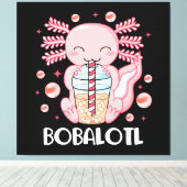 Funny Axolotl Bubble Tee Leinwanddruck (Insitu (Holzboden))