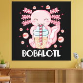 Funny Axolotl Bubble Tee Leinwanddruck (Insitu (Wohnzimmer))