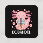 Funny Axolotl Bubble Tee Quadratische Visitenkarte (Vorderseite)