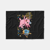 Funny Axolotl Dreidel Menorah Hanukkah Kids Womens Fleecedecke (Vorderseite (Horizontal))