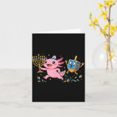 Funny Axolotl Dreidel Menorah Hanukkah Kids Womens Karte (Gelbe Blume)