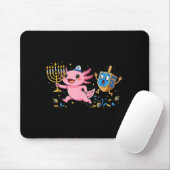 Funny Axolotl Dreidel Menorah Hanukkah Kids Womens Mousepad (Mit Mouse)