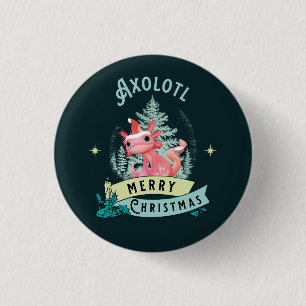 Funny Axolotl Frohe Weihnachten Button