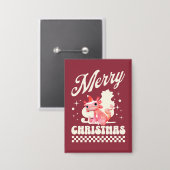 Funny Axolotl Frohe Weihnachten Button (Vorderseite/Rückseite)