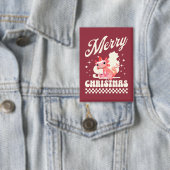 Funny Axolotl Frohe Weihnachten Button (Insitu)