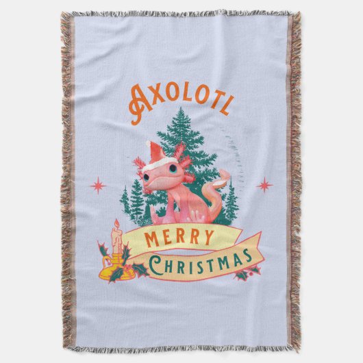 Funny Axolotl Frohe Weihnachten Decke (Vorderseite Vertikal)