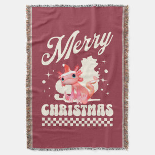 Funny Axolotl Frohe Weihnachten Decke