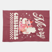 Funny Axolotl Frohe Weihnachten Geschirrtuch (Horizontal)