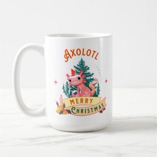 Funny Axolotl Frohe Weihnachten Kaffeetasse (Links)