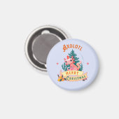 Funny Axolotl Frohe Weihnachten Magnet (Vorderseite/Rückseite)