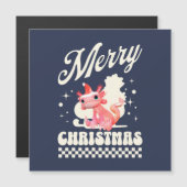 Funny Axolotl Frohe Weihnachten Magnetkarte (Vorne/Hinten)