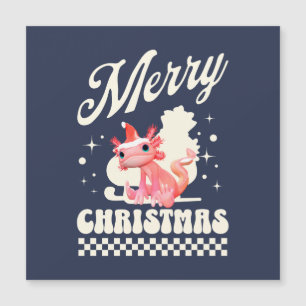 Funny Axolotl Frohe Weihnachten Magnetkarte