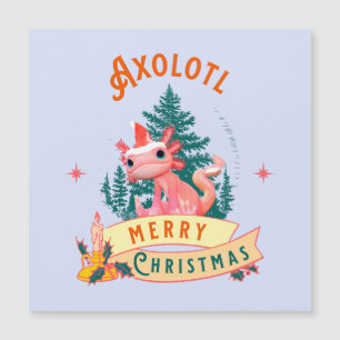 Funny Axolotl Frohe Weihnachten Magnetkarte