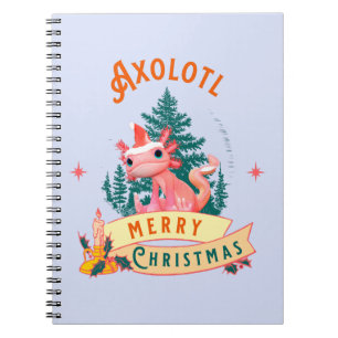 Funny Axolotl Frohe Weihnachten Notizblock