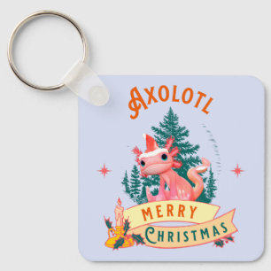 Funny Axolotl Frohe Weihnachten Schlüsselanhänger