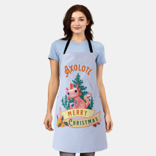 Funny Axolotl Frohe Weihnachten Schürze