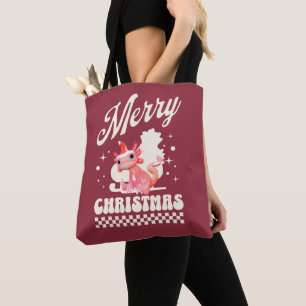 Funny Axolotl Frohe Weihnachten Tasche