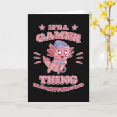 Funny Axolotl Gaming Headset Games Geschenk Karte (Gelbe Blume)