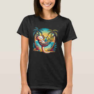 Funny Axolotl Hammock Beach T-Shirt