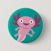 Funny Axolotl Illustration Button (Vorderseite)