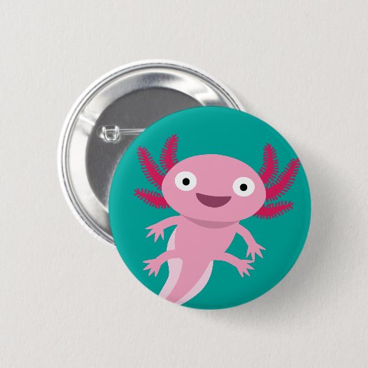 Funny Axolotl Illustration Button (Vorne & Hinten)