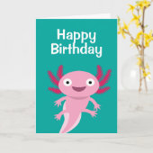 Funny Axolotl Illustration Karte (Gelbe Blume)