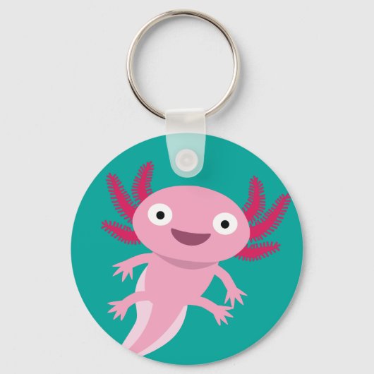 Funny Axolotl Illustration Schlüsselanhänger (Vorderseite)