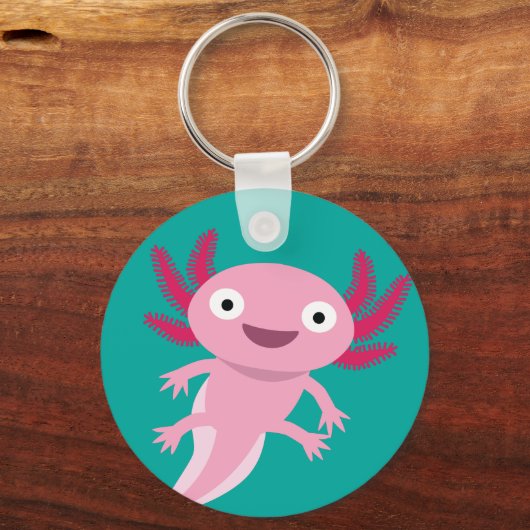 Funny Axolotl Illustration Schlüsselanhänger (Vorderseite)