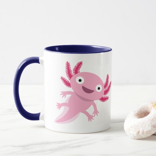 Funny Axolotl Illustration Tasse (Mit Donut)