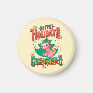Funny Axolotl Joyful Holidays Weihnachtsjubeln Magnet