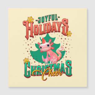 Funny Axolotl Joyful Holidays Weihnachtsjubeln Magnetkarte
