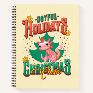Funny Axolotl Joyful Holidays Weihnachtsjubeln Notizblock